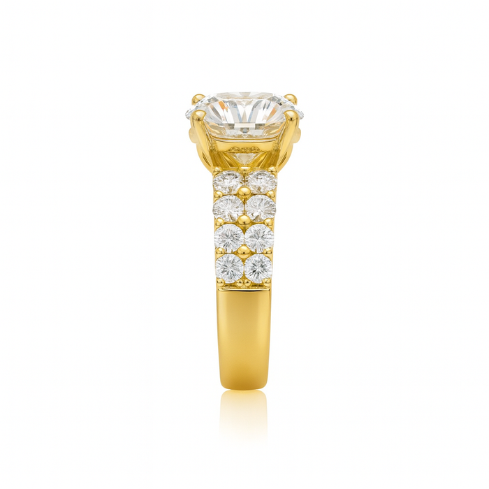 Round Lab Grown Diamond Engagement Ring 5.40CTW set in 14k Gold