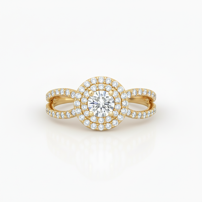 Lab Grown Round Diamond Ring 1.10CTW in 14k Gold