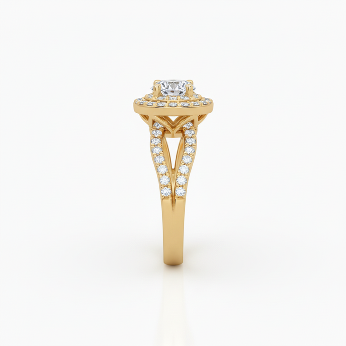 Lab Grown Round Diamond Ring 1.10CTW in 14k Gold