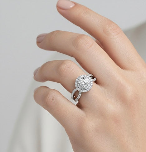 Lab Grown Round Diamond Ring 1.10CTW in 14k Gold