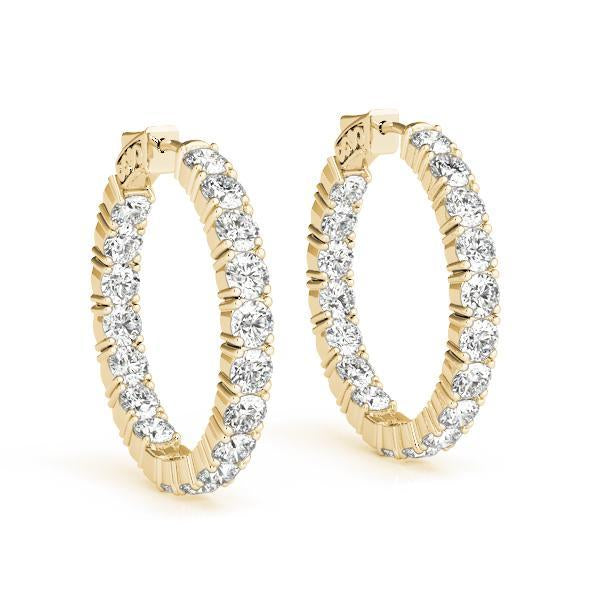 Diamond Hoop 10ct tw 14kt Gold - 1.4"