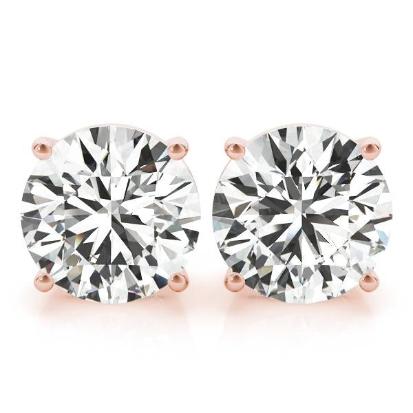 Diamond Stud Earrings Round 2.00 ct tw 14kt Gold