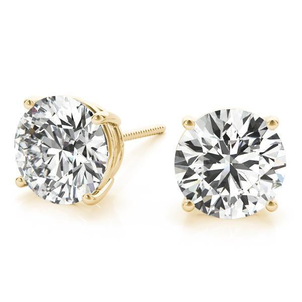 Diamond Stud Earrings Round 2.00 ct tw 14kt Gold