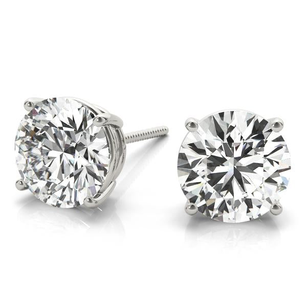 Diamond Stud Earrings Round 2.00 ct tw 14kt Gold