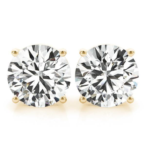 Diamond Stud Earrings Round 2.50 ct tw 14kt Gold