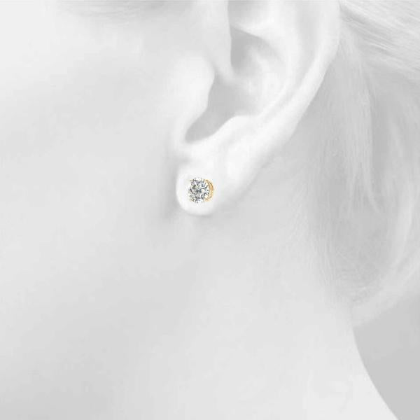 Diamond Stud Earrings Round 3.00 ct tw 14kt Gold