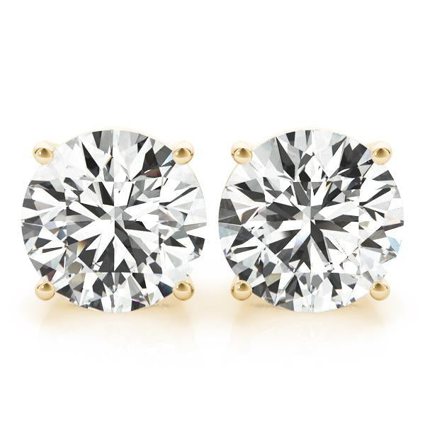 Diamond Stud Earrings Round 3.00 ct tw 14kt Gold