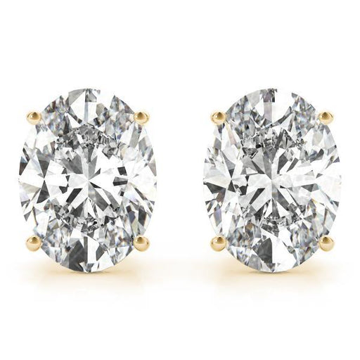 Diamond Stud Earrings Oval 1.00 ct tw 14kt Gold