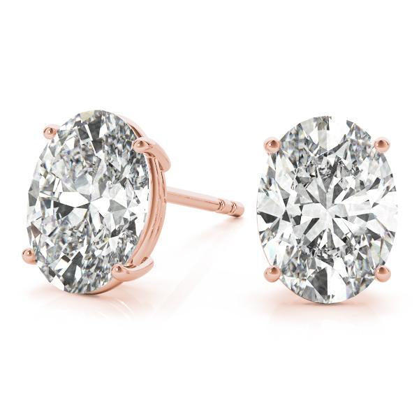 Diamond Stud Earrings Oval 1.00 ct tw 14kt Gold