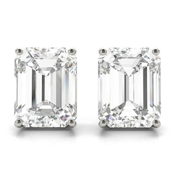 Diamond Stud Earrings Emerald 1.00 ct tw 14kt Gold