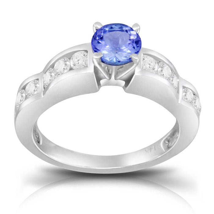 Tanzanite 0.82 ct tw Ring with 0.58 ct tw Diamonds in 14kt Gold