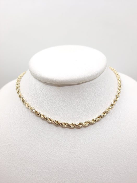 thumbnail image 2 of 14k Yellow Gold Plated 5mm Rope Chain Necklace - 20, 24, Or 30 Inch 2 of 6