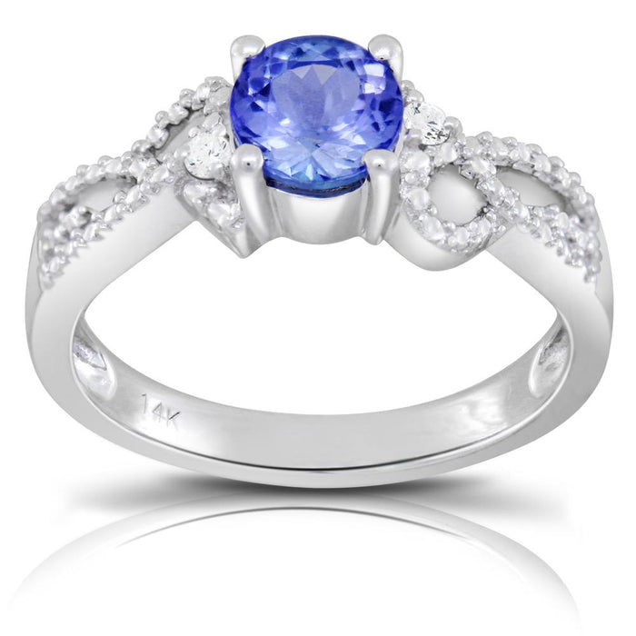 Tanzanite 0.85 ct tw Ring with 0.35 Diamonds & 14kt Gold