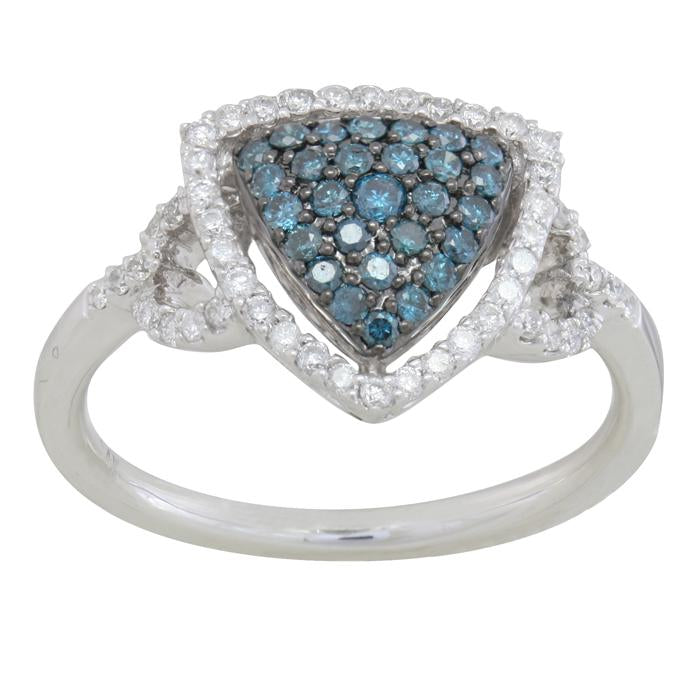 Blue and White Diamond Ring 1.70cttw 14kt Gold