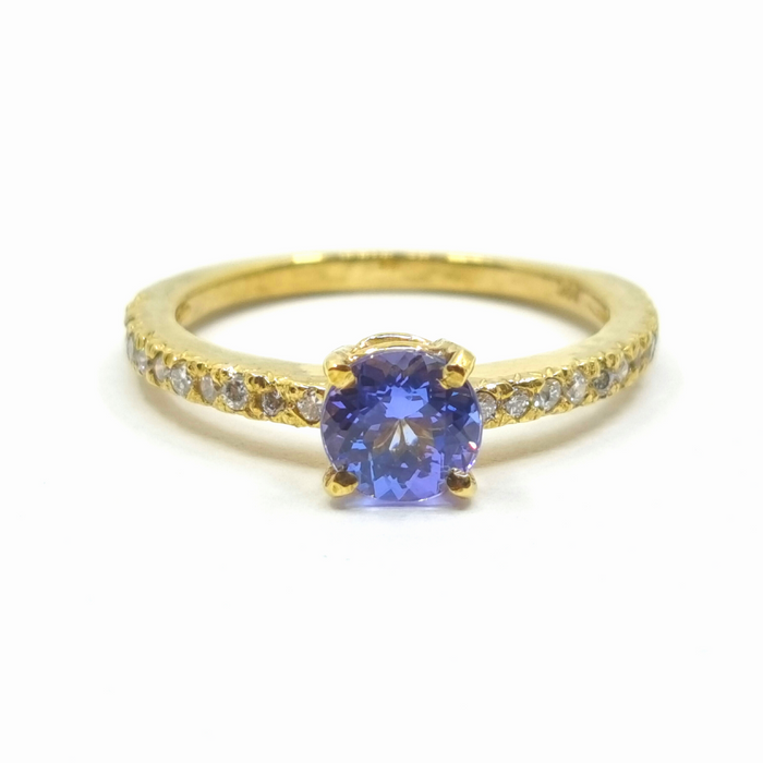 Tanzanite 0.50ct Ring with 0.40ct Diamonds in 14kt Gold