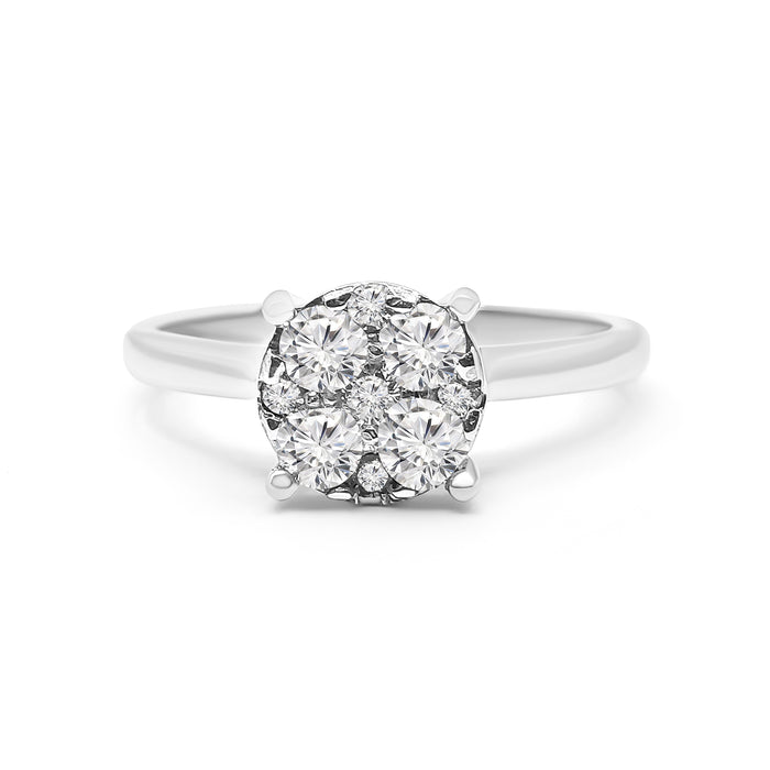 1Look Cluster Diamond Ring Women's 0.60ct tw with 14kt Gold