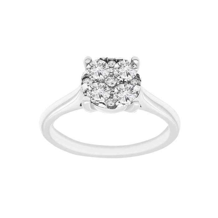 1Look Cluster Diamond Ring Women's 0.60ct tw with 14kt Gold