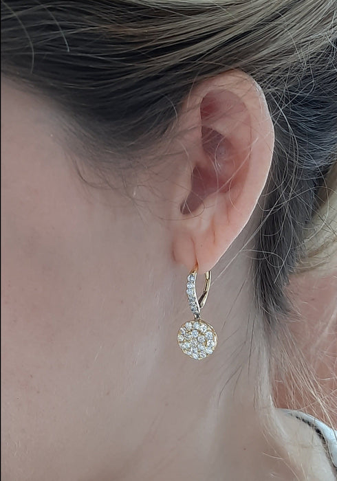 SeaFraa Dangling Diamond Earrings 2.40 carats of diamonds in 14kt Gold