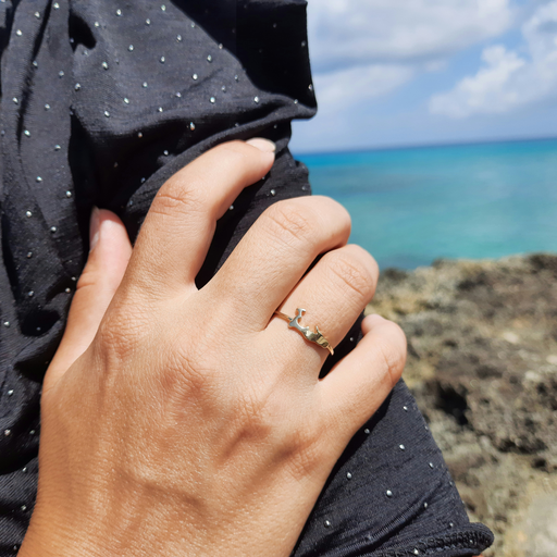 14K Gold Solid Grand Cayman Map Ring