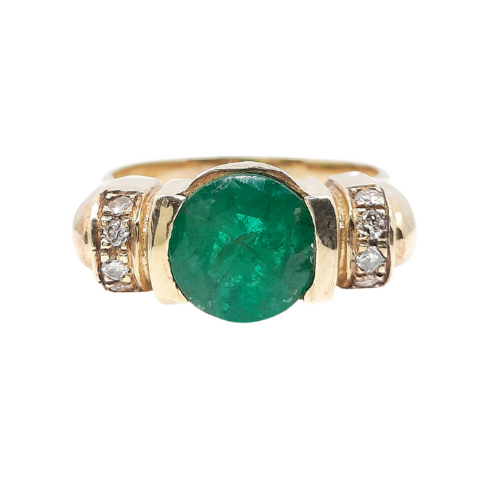Emerald 3.40cttw and Diamond 0.40ct tw Women's Ring 14kt Gold