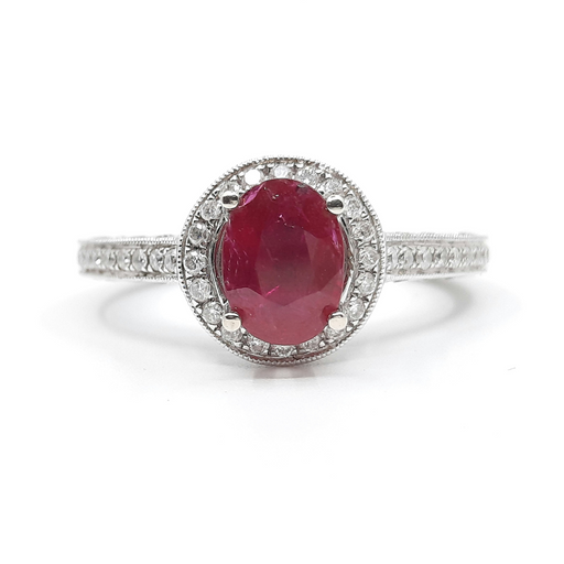 Ruby 1.10ct tw and Diamond 0.75ct tw Women's Ring 14kt Gold