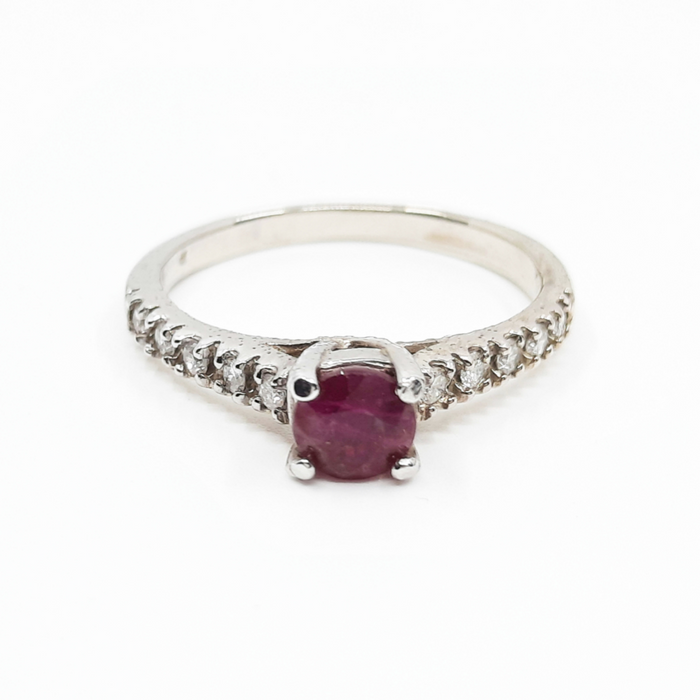 Ruby 0.75ct tw and Diamond 0.20ct tw Women's Ring 14kt Gold