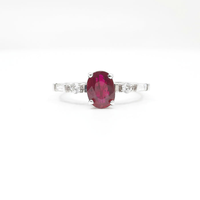 Ruby 1.21ct tw and Diamond 0.31ct tw Women's Ring 14kt Gold