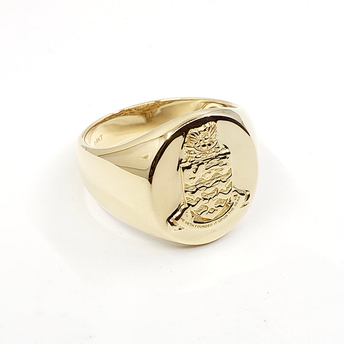 Cayman Coat of Arms Men's Ring 14kt Gold