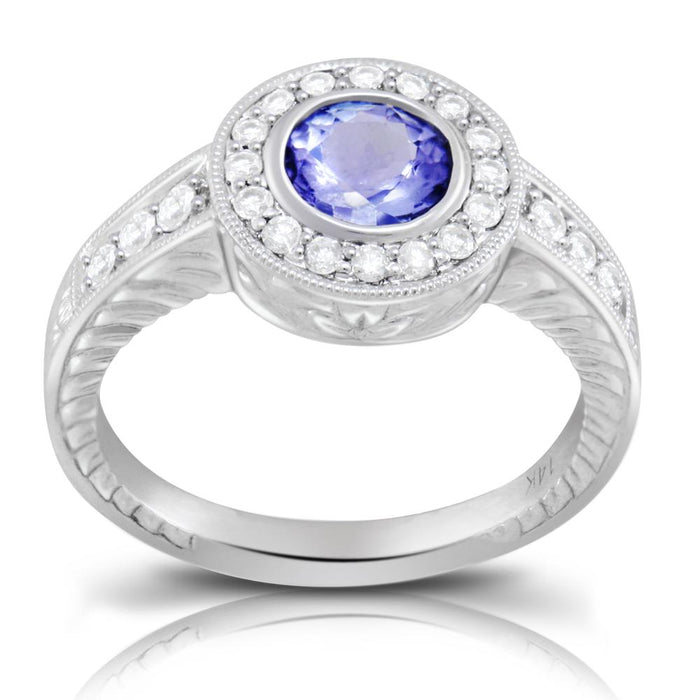 Tanzanite 0.78 ct tw Ring with 0.56 ct tw Diamonds in 14kt Gold