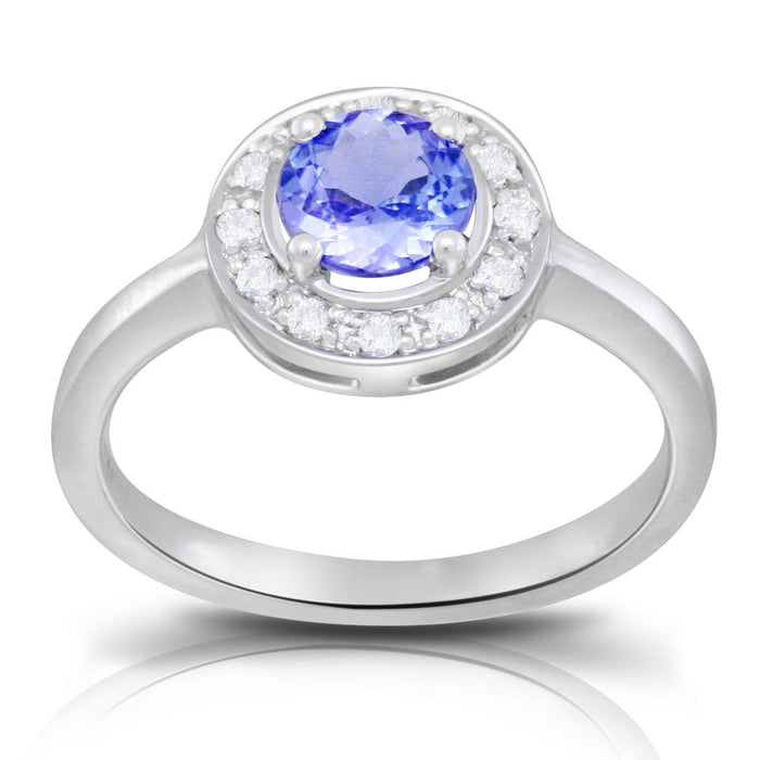 Tanzanite 0.84 ct tw Ring with 0.15 ct tw Diamonds in 14kt Gold