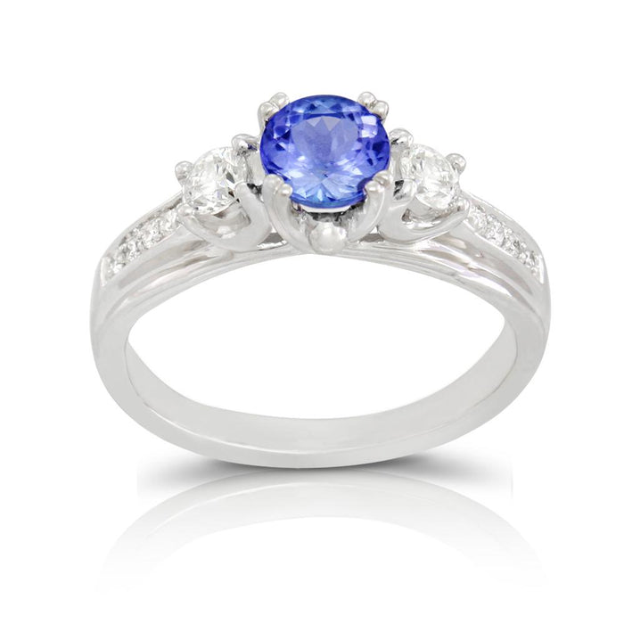 Tanzanite 0.85 ct tw Ring with 1.40 Diamonds in 14kt Gold