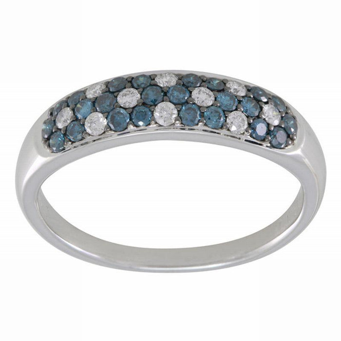 Blue and White Diamond Ring 0.28cttw 14kt Gold