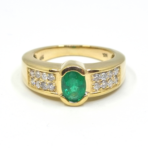 Emerald 0.75ct tw and Diamond 0.40ct tw Ring 14kt Gold