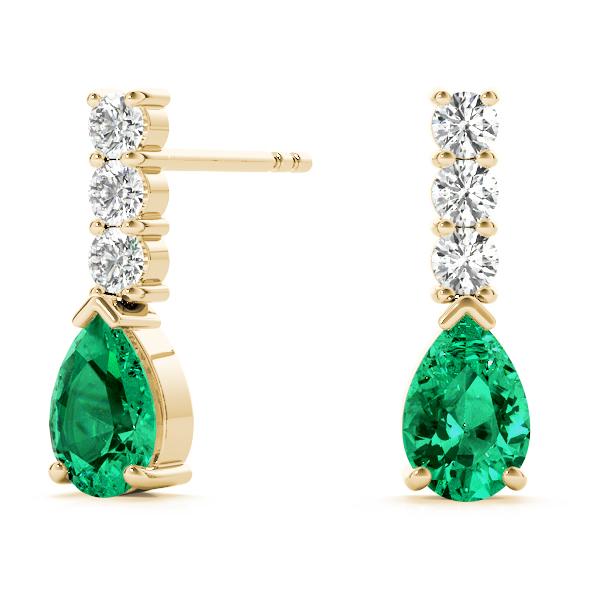 Emerald & Diamond Earring EM1.32 DR0.65 - 14kt Gold