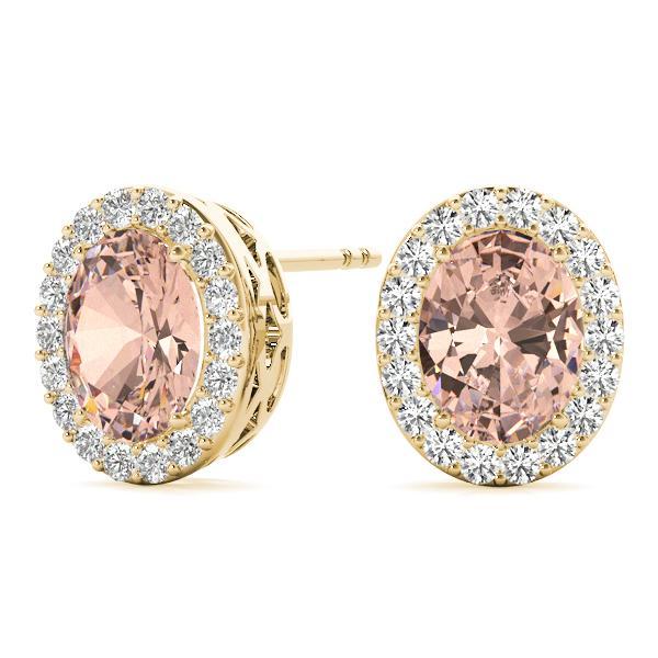 Morganite 1.00ct & Diamond 0.36ct Earrings - 14kt Gold