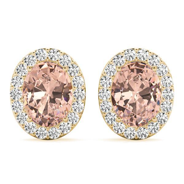 Morganite 1.00ct & Diamond 0.36ct Earrings - 14kt Gold