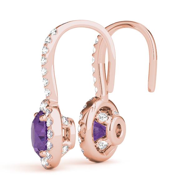 Amethyst 0.56ct & Diamond 0.39ct Earrings - 14kt Gold