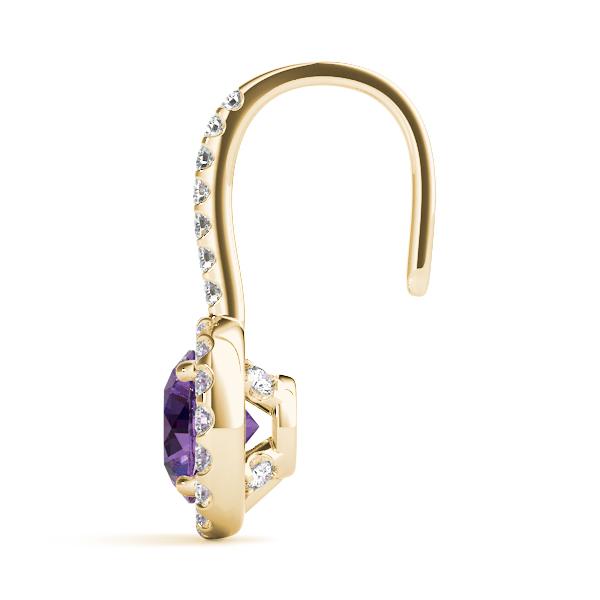 Amethyst 1.15ct & Diamond 0.36ct Earrings - 14kt Gold