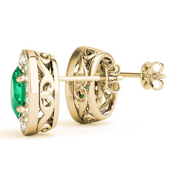 Emerald 2.67ct & Diamond 0.48ct Earrings - 14kt Gold