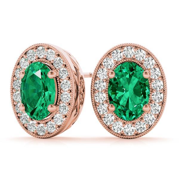 Emerald 2.67ct & Diamond 0.48ct Earrings - 14kt Gold