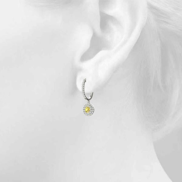 Citrine 0.57ct  & Diamond 0.38ct Earrings - 14kt Gold