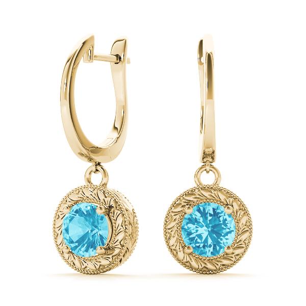 Blue Topaz 1.14ct Earrings - 14kt Gold
