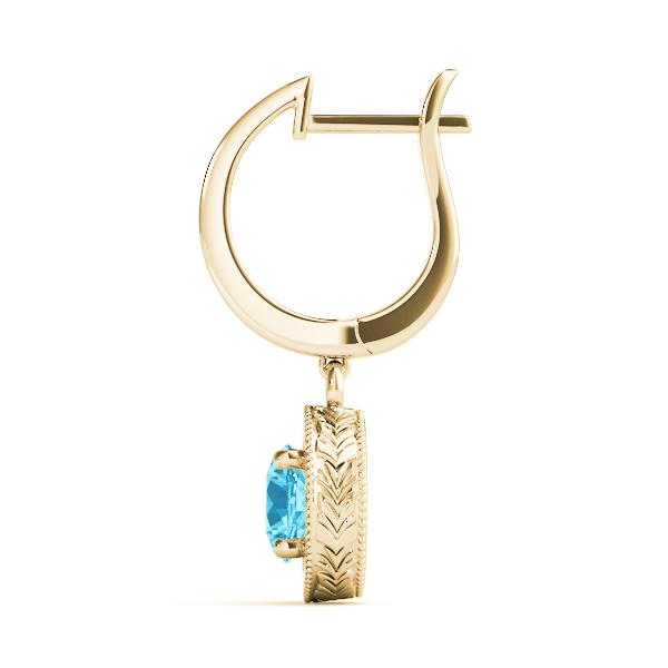 Blue Topaz 1.14ct Earrings - 14kt Gold