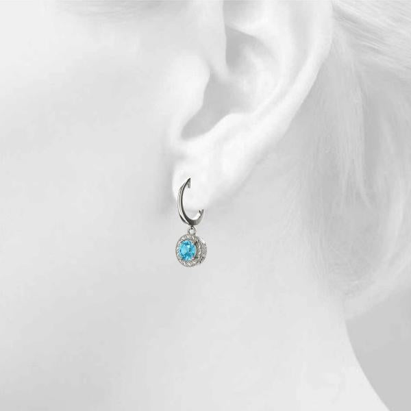 Blue Topaz 0.54ct Earrings - 14kt Gold