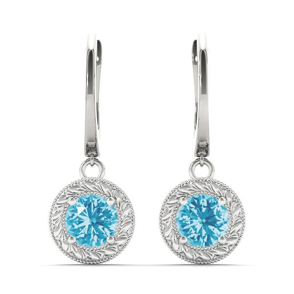 Blue Topaz 0.54ct Earrings - 14kt Gold