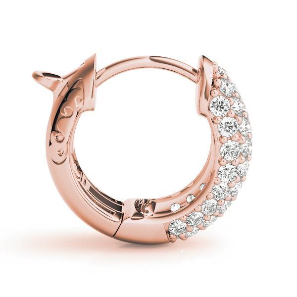 Diamond Hoop 1.50 ct tw 14kt Gold - Huggies 0.5"