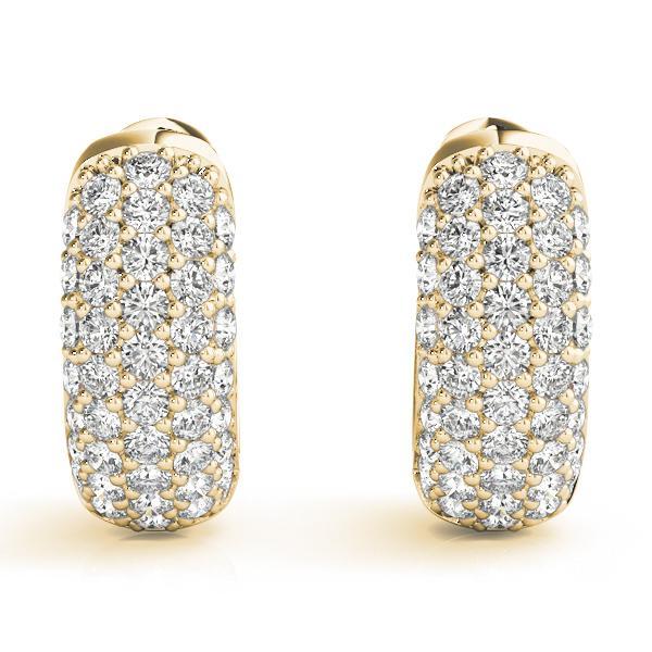 Diamond Hoop 1.50 ct tw 14kt Gold - Huggies 0.5"