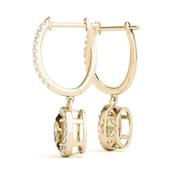 Smoky Topaz 1.04ct & Diamond 0.59ct Earrings - 14kt Gold