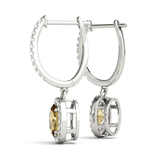 Smoky Topaz 1.04ct & Diamond 0.59ct Earrings - 14kt Gold