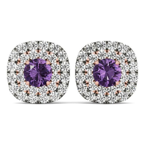 Tanzanite 1.06ct & Diamond 0.73ct Earrings - 14kt Gold
